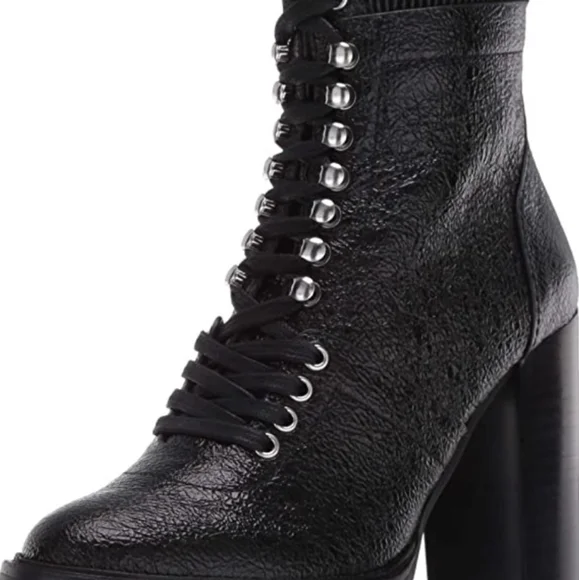 Vince Camuto Ermania Leather Platform Lace-up Bootie -7.5 - Picture 4 of 13